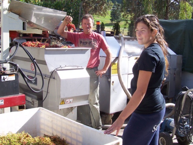 Elise and Jeff working harvest